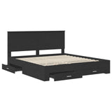 Bed Frame Black and Silver 200 x 200 cm Engineered Wood 3409609