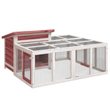 Rabbit Hutch Mocha 144x123x67.5 cm Solid Wood Pine 172281