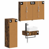 Bathroom Furniture Set 4 pcs Smoked Oak 3407403