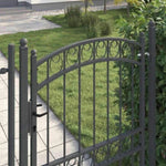 Fence Gate with Lock Grey 170 x 100 cm Powder-coated steel 42008975