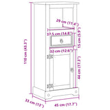 Bathroom Cabinet Corona 45x33x110 cm Solid Wood Pine 4013402