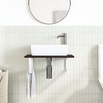 Basin Shelf Wall Mounted Steel and Solid Wood Oak 3302618