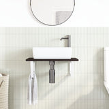 Basin Shelf Wall Mounted Steel and Solid Wood Oak 3302618