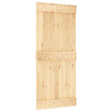 Sliding Door with Hardware Set 90x210 cm Solid Wood Pine 3203182