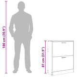 White Wooden Shoe Cabinet with 2 Compartments 241242