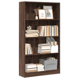 Bookcase Brown Oak 80x24x143 cm Engineered Wood 857850
