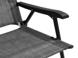 Folding Garden Chairs 2 pcs Melange Grey Steel and Textilene 360200