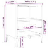 Bed Cabinets with Metal Legs 2 pcs White 40x30x50 cm 805798