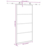 Sliding Door with Hardware Set 102,5x205 cm ESG Glass&Aluminium 3332879