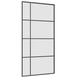 Sliding Door with Hardware Set Black 102.5x205 cm ESG Glass 3375873
