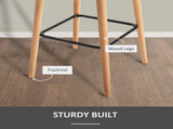 Set of 2 Bar Stools Modern Upholstered Seat Bar Chairs w/ Metal Frame, Solid Wood Legs Living Room T3398P328157