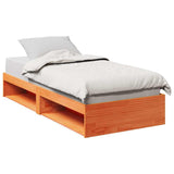 ZNTS Day Bed without Mattress Wax Brown 90x200 cm Solid Wood Pine 859243