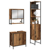 Bathroom Furniture Set with Shelf 3 pcs Brown Engineered wood 3334360