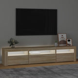 TV Cabinet with LED Lights Sonoma Oak 195x35x40 cm 3152740