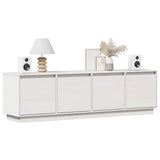 TV Cabinet White 156x37x45 cm Solid Wood Pine 814395