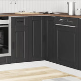 Kitchen Corner Base Cabinet Porto Black Engineered Wood 853988