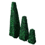 Set of 3 Artificial Boxwood Pyramid Topiary 41622