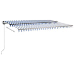 Freestanding Manual Retractable Awning 500x350 cm Blue/White 3069856