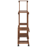 Flower Stand with Wheels 95x25x101 cm Solid Wood Fir 362863