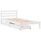 Bed Frame without Mattress White 75x190 cm Small Single Solid Wood Pine 3301525