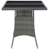 Garden Table Grey 140x80x74 cm Poly Rattan 318716