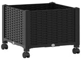 Garden Planter with Wheels Black 40 x 40 x 44 cm PP 3422910
