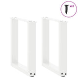 Coffee Table Legs U-Shaped 2 pcs White 38x cm Steel 4013153