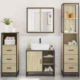 ZNTS 4 Piece Bathroom Furniture Set Sonoma Oak Engineered Wood 3301266