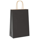 Paper Bags 250 pcs with Handles Black 21x11x31 cm 4101644