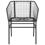 7 Piece Garden Dining Set Black Poly Rattan Glass 3334490