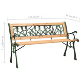 312031 Garden Bench 122 cm Cast Iron and Solid Firwood