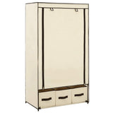 282459 Wardrobe Cream 87x49x159 cm Fabric