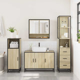 ZNTS 3 Piece Bathroom Furniture Set Sonoma Oak Engineered Wood 3301161