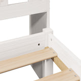 ZNTS Bookcase Bed without Mattress White 90x190 cm Single Solid Wood Pine 3321925