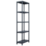 Storage Shelf Racks 2 pcs Black 125 kg 60x30x180 cm Plastic 276257