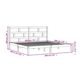 3101240 Bed Frame without Mattress Grey Solid Wood Pine 200x200 cm