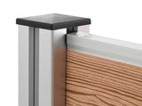Garbage Bin Fence Brown 315 x 85 x 115 cm Aluminium and WPC 3429268