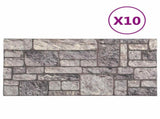 Wall Panels 10 pcs Grey and White 100 x 50 cm EPS Foam 42046097