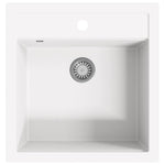 ZNTS Granite Kitchen Sink Single Basin White 144857