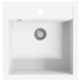 ZNTS Granite Kitchen Sink Single Basin White 144857