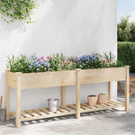 Garden Planter Beige 203.5 x 53 x 76.5 cm Solid fir wood 42006582
