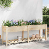 Garden Planter Beige 203.5 x 53 x 76.5 cm Solid fir wood 42006582