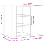 Wall Cabinet Brown Oak 75x35x60 cm Engineered Wood 848429