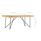 Dining Table 180x90x76 cm Solid Mango Wood 282880