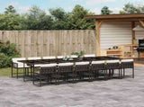 13 Piece Garden Dining Set with Cushions Brown Poly Rattan 3211485