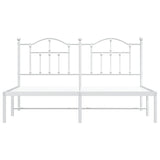 Metal Bed Frame without Mattress with Headboard White 160x200cm 353491