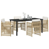 Garden Dining Set 5 pcs Beige Powder-Coated Steel 3380663