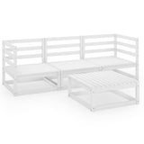 Garden Lounge Set White Solid pinewood Modular Garden Lounge Set 3075325