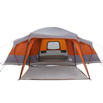 ZNTS Family Tent with Porch Dome 9-Person Grey and Orange Waterproof 4009586