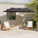 Garden Parasol Black 370 x 197 x 239 cm Polyester and Aluminium 42003371